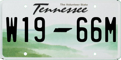 TN license plate W1966M