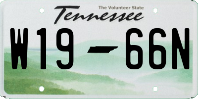 TN license plate W1966N
