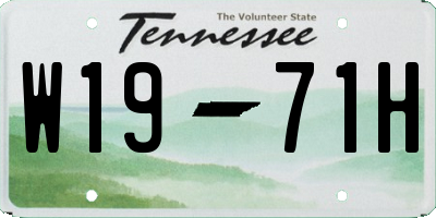 TN license plate W1971H