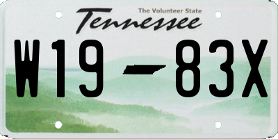 TN license plate W1983X