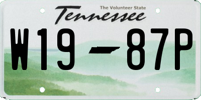 TN license plate W1987P