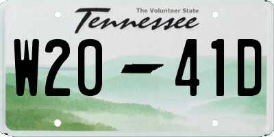 TN license plate W2041D