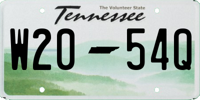 TN license plate W2054Q