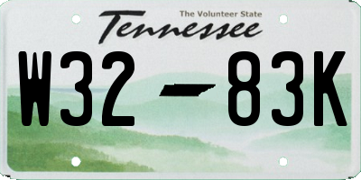 TN license plate W3283K