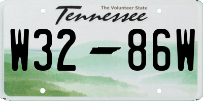 TN license plate W3286W