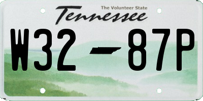 TN license plate W3287P