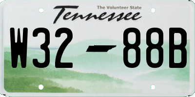 TN license plate W3288B