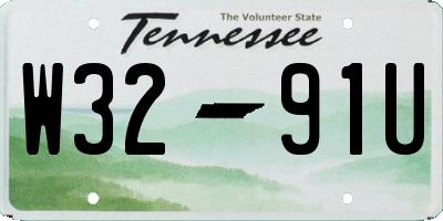 TN license plate W3291U