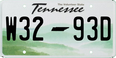 TN license plate W3293D