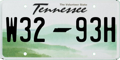 TN license plate W3293H