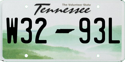 TN license plate W3293L