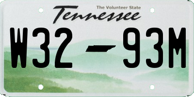 TN license plate W3293M