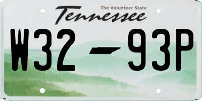 TN license plate W3293P