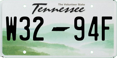 TN license plate W3294F