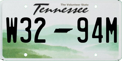 TN license plate W3294M