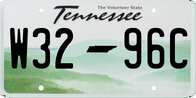 TN license plate W3296C