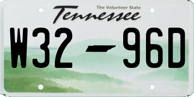 TN license plate W3296D