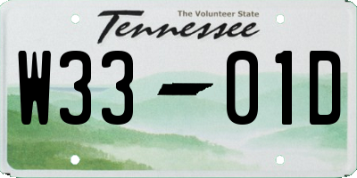 TN license plate W3301D