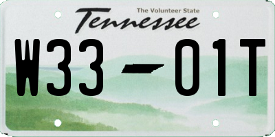 TN license plate W3301T