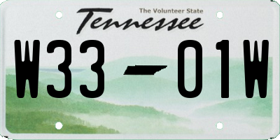 TN license plate W3301W
