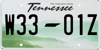 TN license plate W3301Z