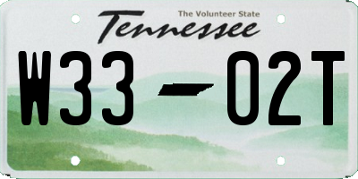 TN license plate W3302T