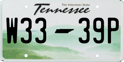 TN license plate W3339P