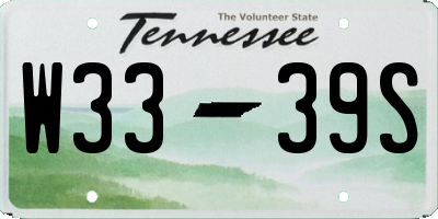 TN license plate W3339S
