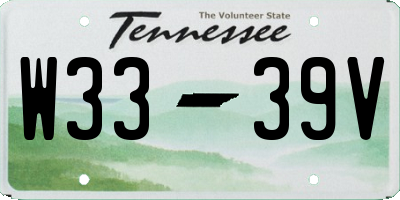 TN license plate W3339V