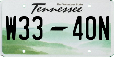 TN license plate W3340N