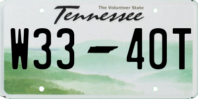 TN license plate W3340T