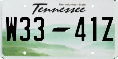 TN license plate W3341Z
