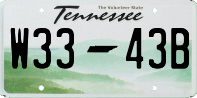 TN license plate W3343B