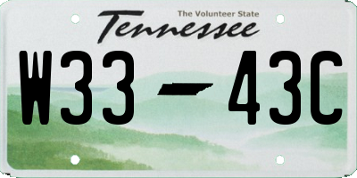 TN license plate W3343C