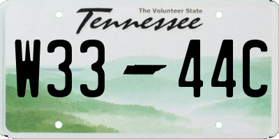 TN license plate W3344C