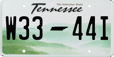 TN license plate W3344I