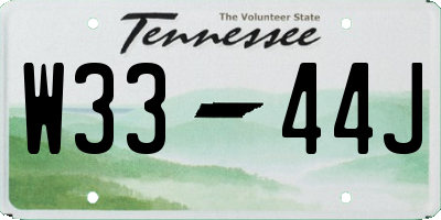 TN license plate W3344J