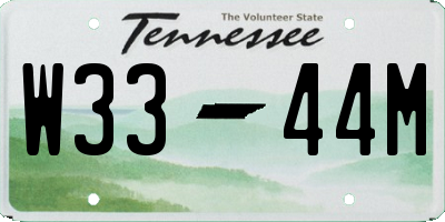 TN license plate W3344M