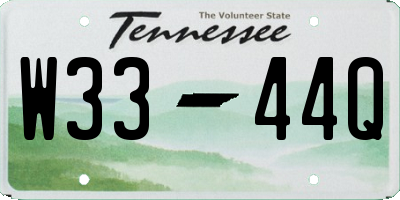 TN license plate W3344Q