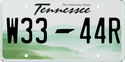 TN license plate W3344R