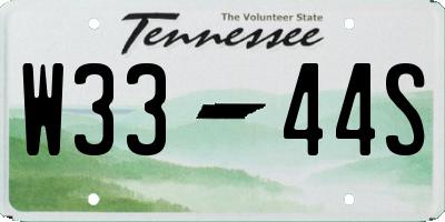 TN license plate W3344S