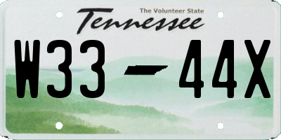 TN license plate W3344X