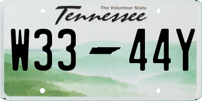 TN license plate W3344Y
