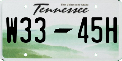 TN license plate W3345H