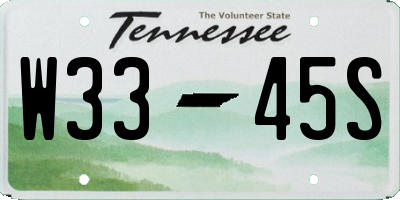 TN license plate W3345S