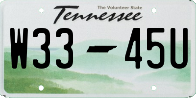 TN license plate W3345U