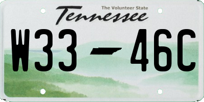 TN license plate W3346C