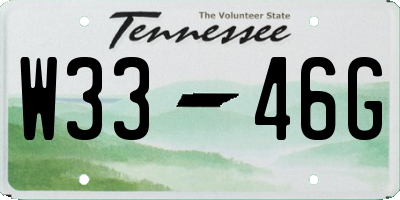 TN license plate W3346G