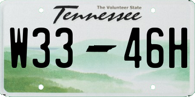 TN license plate W3346H