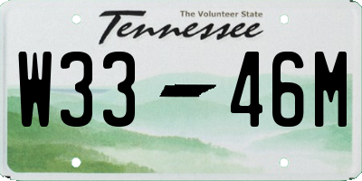 TN license plate W3346M